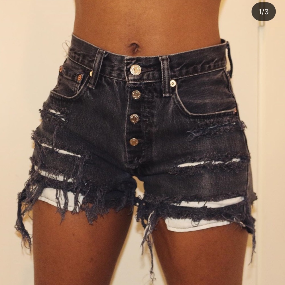 Custom Distressed Levi Shorts - image 1